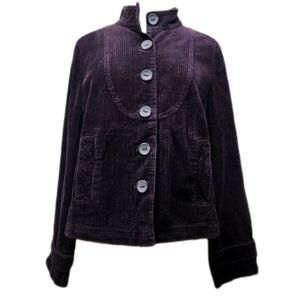 Izod Women's Cotton Corduroy Full Button Waist Blazer Jacket Size Large